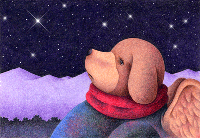 Angel Dog - 天使犬（色鉛筆画） - 「星空」 