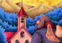 Angel Dog - 天使犬（色鉛筆画） - 「赤い屋根の家」